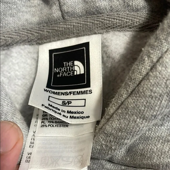 The North Face Gray Hoodie with Pink Logo - Picture 6 of 6
